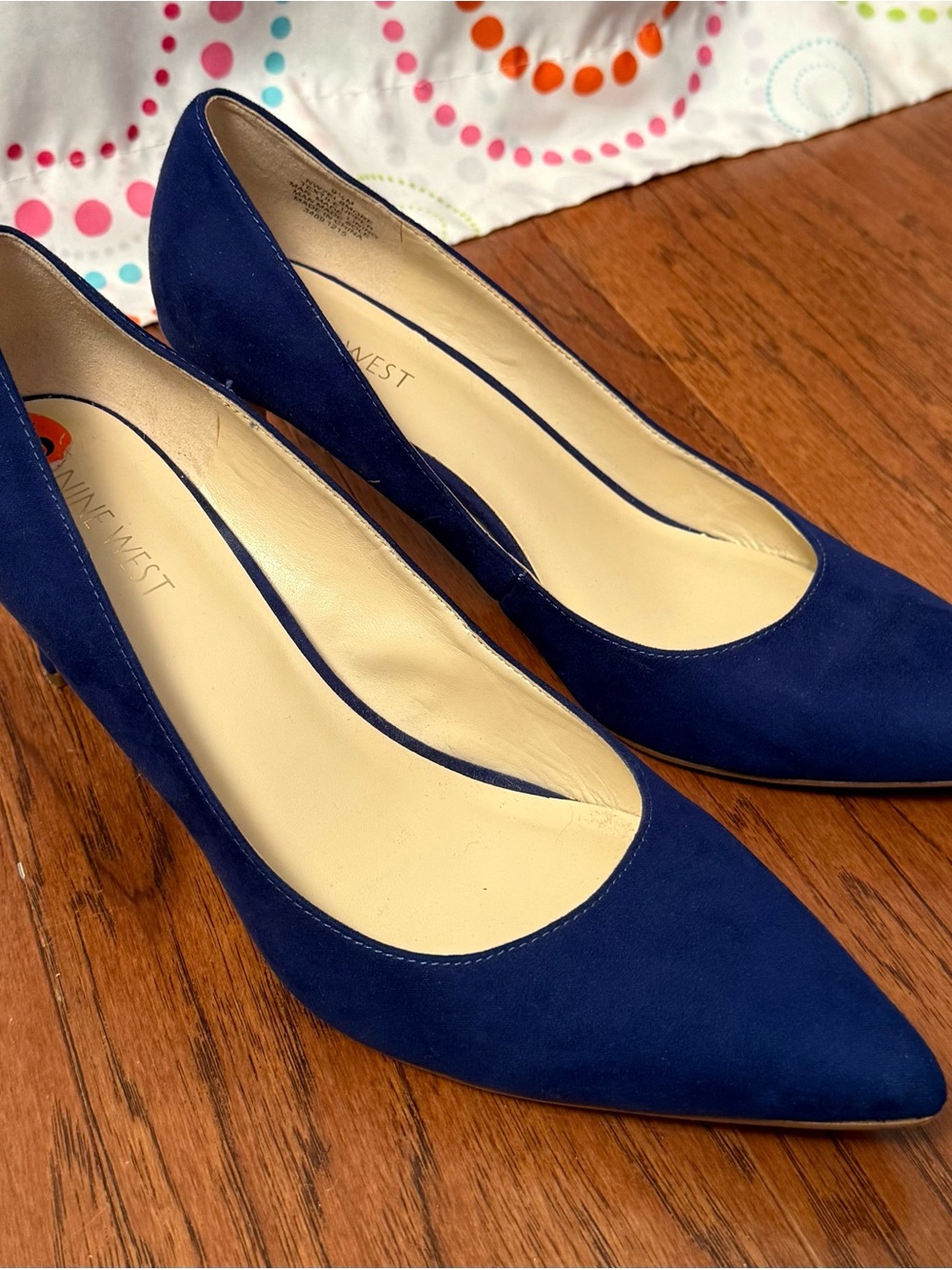 Nine West Navy Blue Suede Pointed Pumps